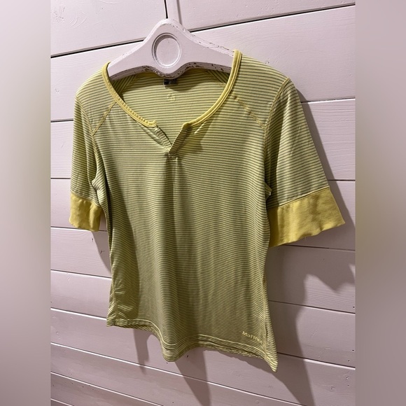 Marmot Yellow Striped Performance Top – Size L💛 - Picture 6 of 8